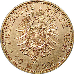 Монета 10 марок 1888 A Германия Пруссия