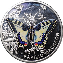 Монета 1 доллар 2011 Бабочка Махаон Ниуэ