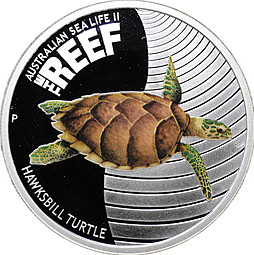 Монета 50 центов 2011 Морская черепаха Риф Австралия
