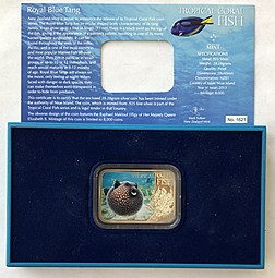 Монета 1 доллар 2013 Тропическая коралловая рыбы Белоточечный аротрон Ниуэ