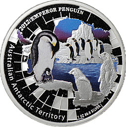 Монета 1 доллар 2012 Австралийские антарктические территории Императорский пингвин Австралия