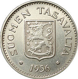 Монета 200 марок 1956 H Финляндия
