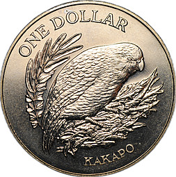 Монета 1 доллар 1986 Какапо Новая Зеландия
