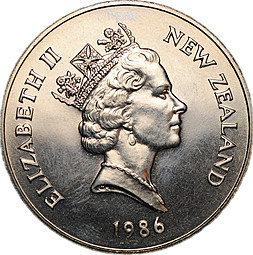 Монета 1 доллар 1986 Какапо Новая Зеландия