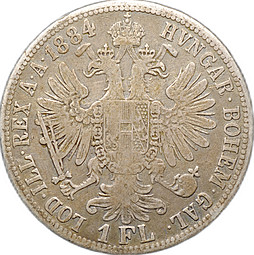 Монета 1 флорин 1884 Австрия