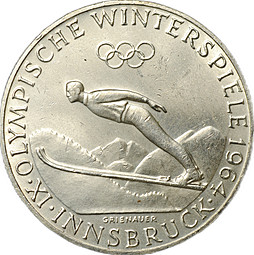 Монета 50 шиллингов 1964 Зимние Олимпийские игры в Инсбруке Австрия