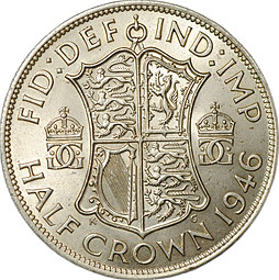 Монета 1/2 кроны 1946 Великобритания