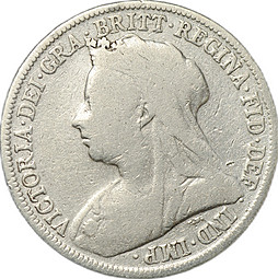Монета 1 шиллинг 1897 Великобритания