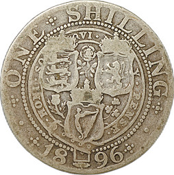 Монета 1 шиллинг 1896 Великобритания