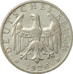 Монета 2 рейхсмарки 1926 A Германия