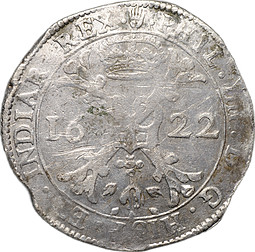 Монета 1 патагон 1622 (талер) Испанские Нидерланды