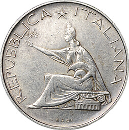 Монета 500 лир 1961 R 100 лет со дня объединения Италия