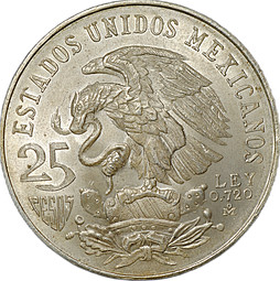 Монета 25 песо 1968 Mo Олимпиада Мехико Мексика