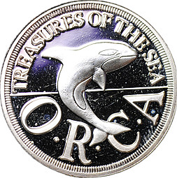 Монета 25 центов (1/4 доллара) 1994 серебро Силенд