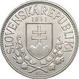 Монета 20 крон 1941 Святые Кирилл и Мефодий Словакия