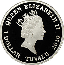 Монета 1 доллар 2010 P Грузовики - Isuzu GigaMAX Тувалу