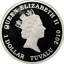 Монета 1 доллар 2010 P Грузовики - Kenworth W900 Тувалу