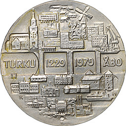 Монета 25 марок 1979 750 лет Турку Финляндия