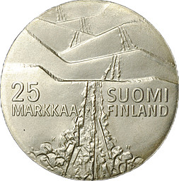 Монета 25 марок 1978 Зимние игры в Лахти Финляндия