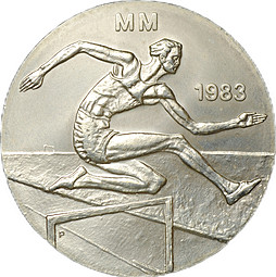 Монета 50 марок 1983 Первый чемпионат мира по легкой атлетике Финляндия
