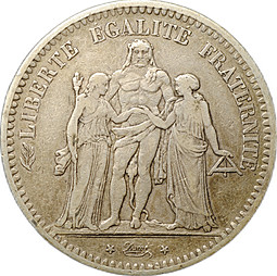 Монета 5 франков 1848 A Франция