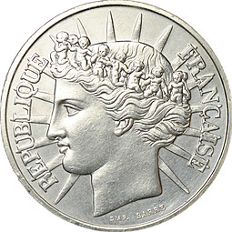 Монета 100 франков 1988 Братство Франция