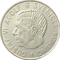 Монета 5 крон 1955 TS Швеция