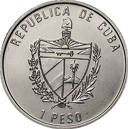 Монета 1 песо 2001 Орхидея розовая Куба