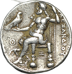 Монета Тетрадрахма 311-195 до н.э. Александр III Македонский Посмертная, Экбатана Селевк I Никатор Государство Селевкидов