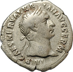 Монета Денарий 101-102 Траян (98-117) Виктория влево Римская Империя