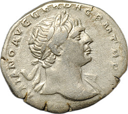 Монета Денарий 103-111 Траян (98-117) Эквитас Римская Империя