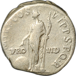 Монета Денарий 116-117 Траян (98-117) Провиденция Римская Империя