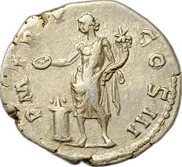 Монета Денарий 119-123 Адриан (117-138) Гений Римская Империя