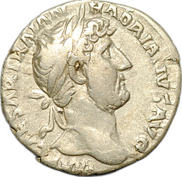 Монета Денарий 123 Адриан (117-138) Либертас Римская Империя