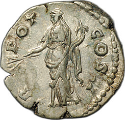 Монета Денарий 139 Антонин Пий (138-161) Пакс Римская Империя