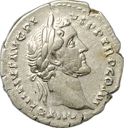 Монета Денарий 141 Антонин Пий (138-161) Эквитас Римская Империя
