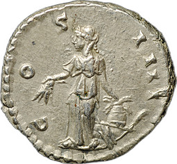Монета Денарий 155 Антонин Пий (138-161) Аннона Римская Империя