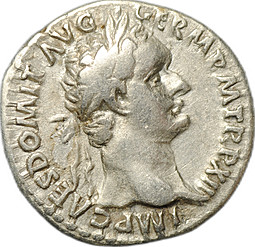 Монета Денарий 92 Домициан (81-96) Минерва стоит влево Римская Империя