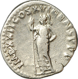 Монета Денарий 92-93 Домициан (81-96) Минерва Римская Империя