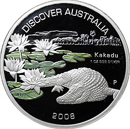 Монета 1 доллар 2008 Дискавери Национальный парк Какаду Откройте Австралию