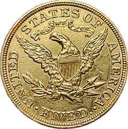 Монета 5 долларов 1900 США