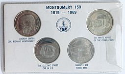 Набор жетонов 150 лет Монтгомери Montgomery Sesquicentennial 1819-1869 США