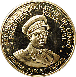 Монета 100 франков 1965 5 лет Независимости Конго