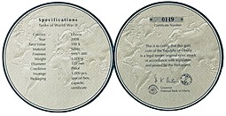 Монета 100 долларов 2008 Танки второй мировой войны - Т-34 Либерия