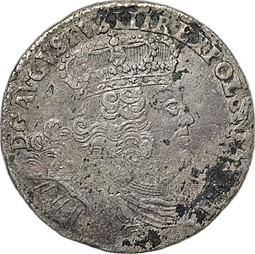 Монета 18 грошей 1754 Польша