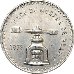 Монета 1 уцнция серебра (онза) 1979 Весы Мексика