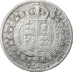 Монета 1/2 кроны 1889 Великобритания