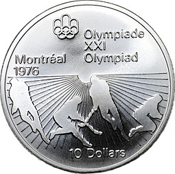 Монета 10 долларов 1976 XXI летние Олимпийские Игры, Монреаль 1976 - Хоккей на траве Канада