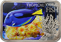 Монета 1 доллар 2013 Тропическая коралловая рыба - Голубой хирург Ниуэ