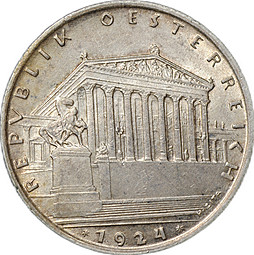 Монета 1 шиллинг 1924 Австрия